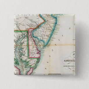 Bóton Quadrado 5.08cm Mapa da Costa Americana