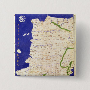 Bóton Quadrado 5.08cm Mapa da espanha e do Portugal, 'de Geographia