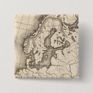 Bóton Quadrado 5.08cm Mapa da Europa