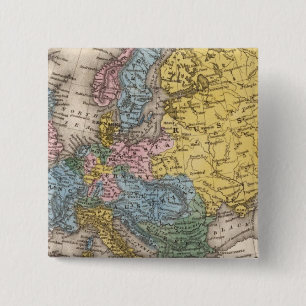 Bóton Quadrado 5.08cm Mapa da Europa 4