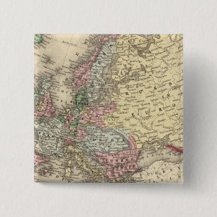Bóton Quadrado 5.08cm Mapa da Europa por Mitchell