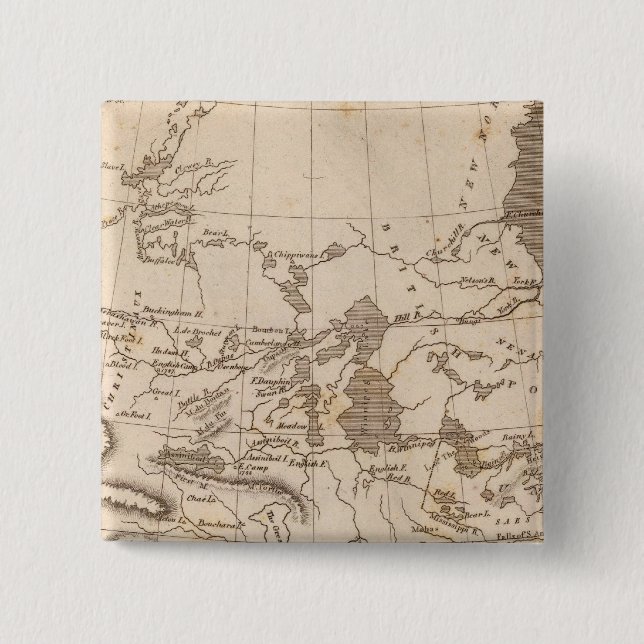 Bóton Quadrado 5.08cm Mapa da Louisiana por Arrowsmith (Frente)