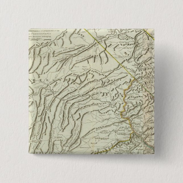 Bóton Quadrado 5.08cm Mapa Da Pensilvânia 2 (Frente)