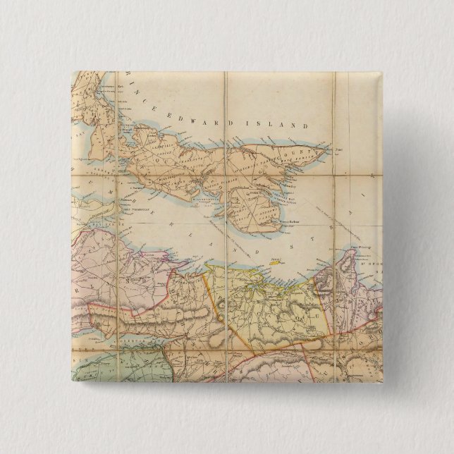 Bóton Quadrado 5.08cm Mapa da província de Nova Escócia (Frente)