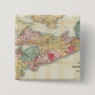 Bóton Quadrado 5.08cm Mapa da província de Nova Escócia 2 de Mackinlay
