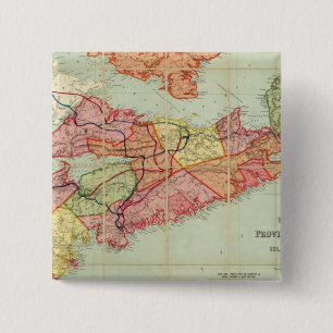 Bóton Quadrado 5.08cm Mapa da província de Nova Escócia 4 de Mackinlay