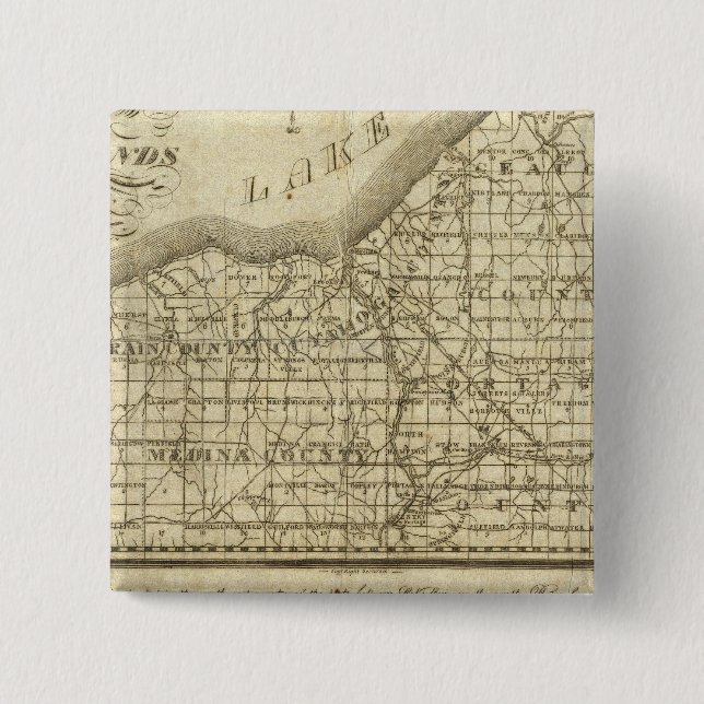 Bóton Quadrado 5.08cm Mapa da Reserva Ocidental (Frente)