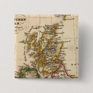 Bóton Quadrado 5.08cm Mapa das Ilhas Britânicas