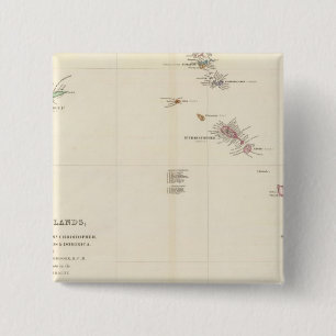 Bóton Quadrado 5.08cm Mapa das Ilhas Leeward