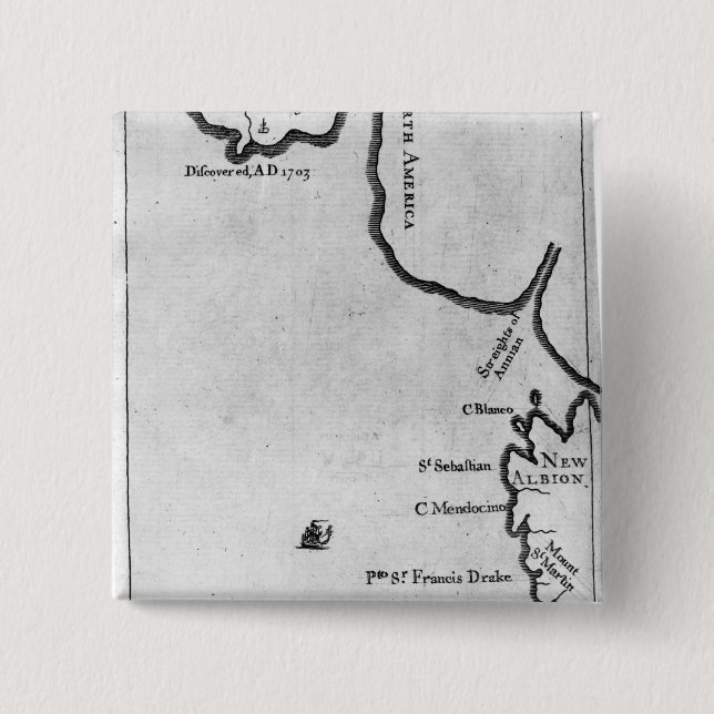 Bóton Quadrado 5.08cm Mapa de Brobdingnag (Frente)