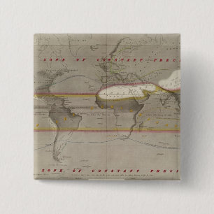 Bóton Quadrado 5.08cm Mapa de chuva hietográfico