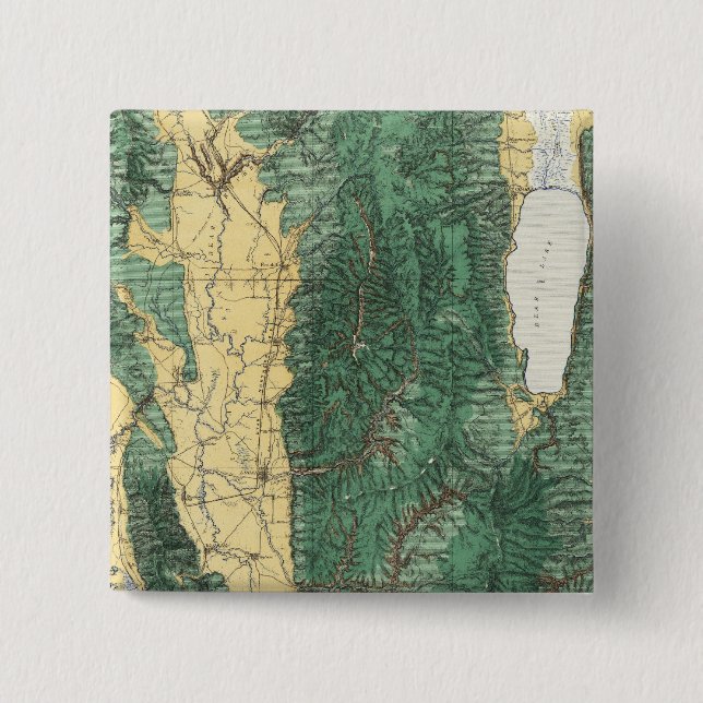 Bóton Quadrado 5.08cm Mapa de Classificação de Terra do Nordeste de Utah (Frente)