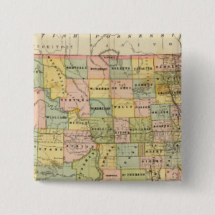 Bóton Quadrado 5.08cm Mapa de Dakota