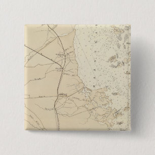 Bóton Quadrado 5.08cm Mapa de Gráficos de Barnegat para Tuckerton, seç