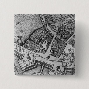 Bóton Quadrado 5.08cm Mapa de Hamburgo
