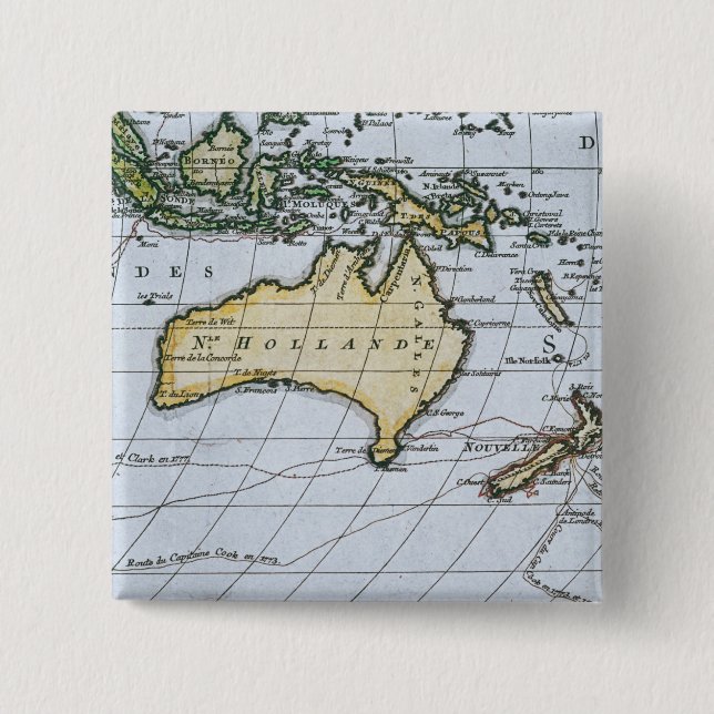 Bóton Quadrado 5.08cm Mapa de Holland novo (Frente)