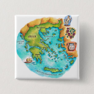 Bóton Quadrado 5.08cm Mapa de ilhas da piscina