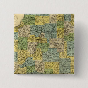 Bóton Quadrado 5.08cm Mapa de Illinois 2