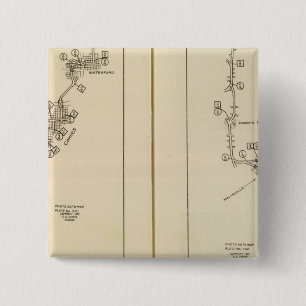 Bóton Quadrado 5.08cm Mapa de índice para Albany, Primaveras Saratoga