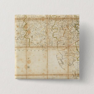 Bóton Quadrado 5.08cm Mapa De Massachusetts