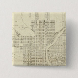 Bóton Quadrado 5.08cm Mapa de Milwaukee