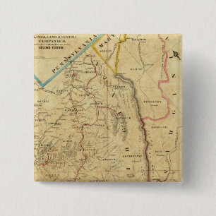 Bóton Quadrado 5.08cm Mapa de Richardson da Virgínia Ocidental