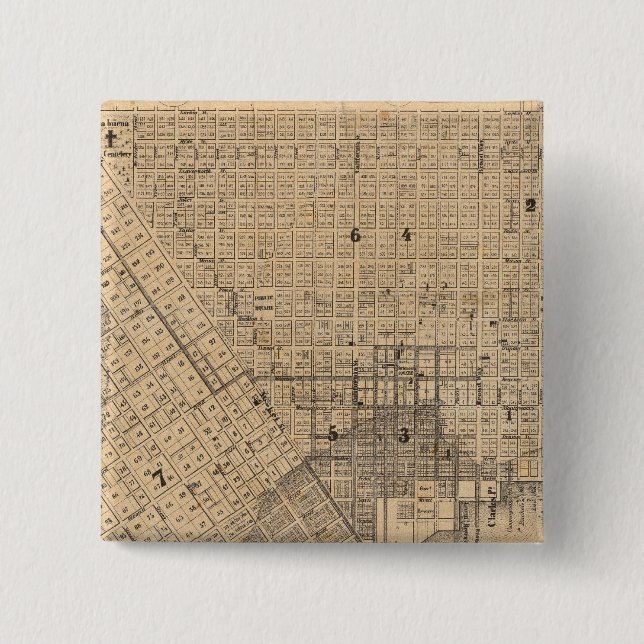 Bóton Quadrado 5.08cm Mapa de São Francisco (Frente)