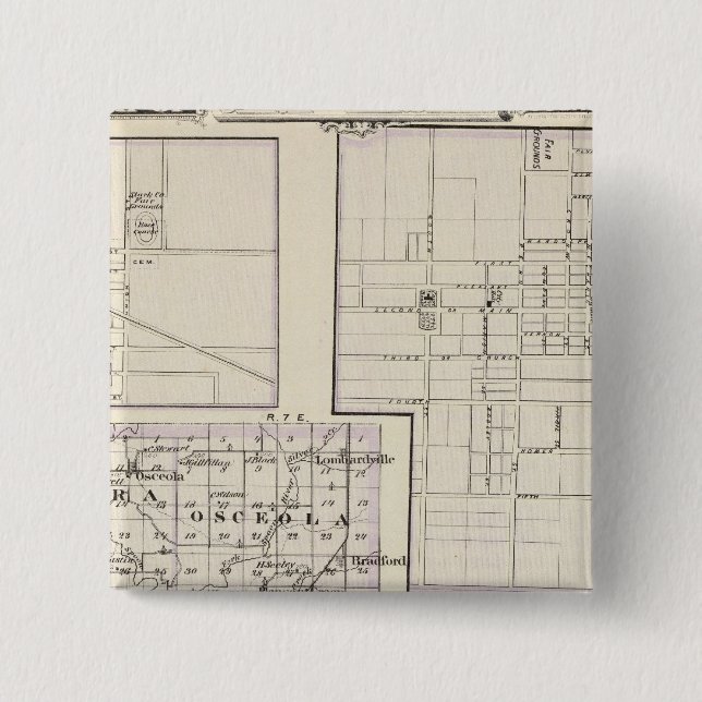 Bóton Quadrado 5.08cm Mapa de Stark e da parte oeste de Marshall (Frente)