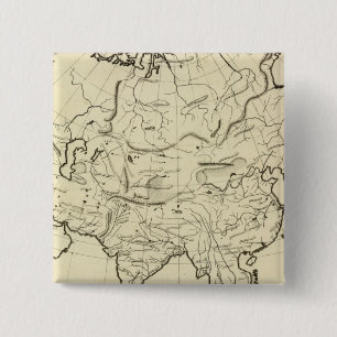 Bóton Quadrado 5.08cm Mapa de tópicos da Ásia