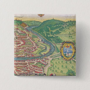 Bóton Quadrado 5.08cm Mapa de Viena