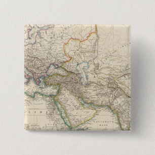 Bóton Quadrado 5.08cm Mapa do Atlas África, Europa e Ásia Ocidental
