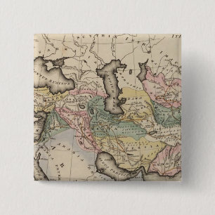 Bóton Quadrado 5.08cm Mapa do Atlas Asiático