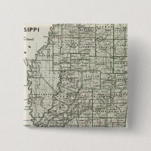 Bóton Quadrado 5.08cm Mapa do Atlas Mississippi