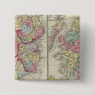 Bóton Quadrado 5.08cm Mapa Do Condado Da Escócia