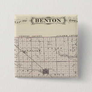 Bóton Quadrado 5.08cm Mapa do Condado de Benton