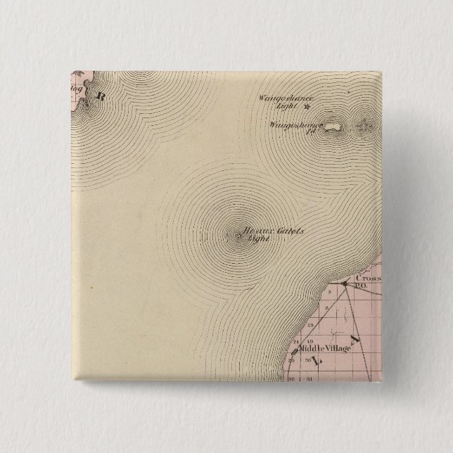 Bóton Quadrado 5.08cm Mapa do condado de Emmet, Michigan (Frente)