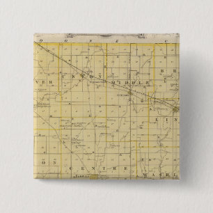 Bóton Quadrado 5.08cm Mapa do condado de Hendricks