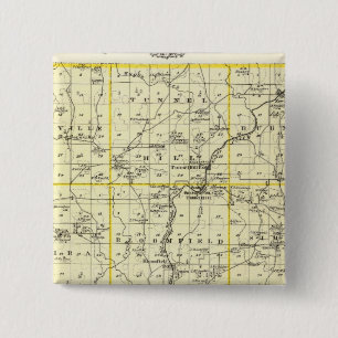 Bóton Quadrado 5.08cm Mapa do Condado de Johnson e de Viena