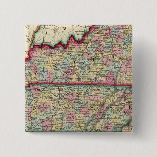 Bóton Quadrado 5.08cm Mapa Do Condado De Kentucky E Tennessee