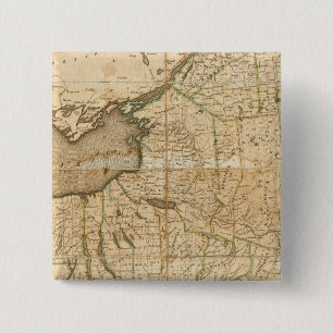 Bóton Quadrado 5.08cm Mapa do Estado de Nova Iorque