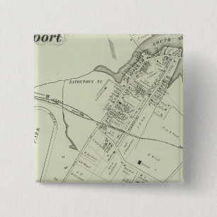 Bóton Quadrado 5.08cm Mapa do Oceanport, NJ