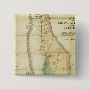 Bóton Quadrado 5.08cm Mapa do Vale do Sacramento
