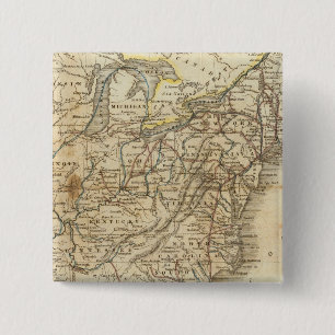Bóton Quadrado 5.08cm Mapa Dos Estados Unidos 3