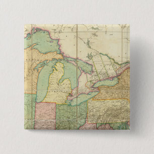 Bóton Quadrado 5.08cm Mapa dos Estados Unidos 6