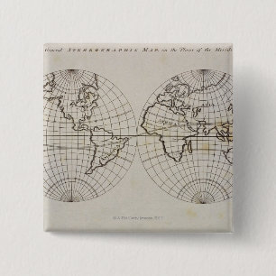 Bóton Quadrado 5.08cm Mapa estereográfico