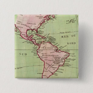 Bóton Quadrado 5.08cm Mapa físico das Américas