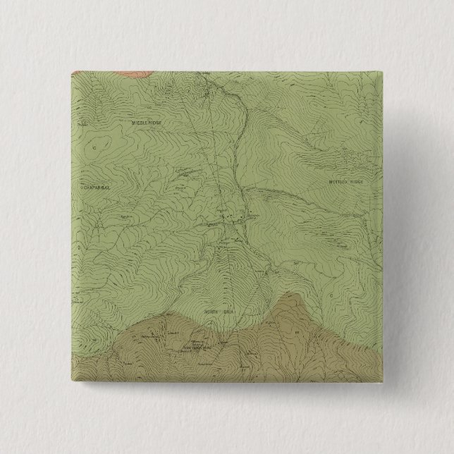 Bóton Quadrado 5.08cm Mapa Geológico do Distrito de Nova Idria (Frente)
