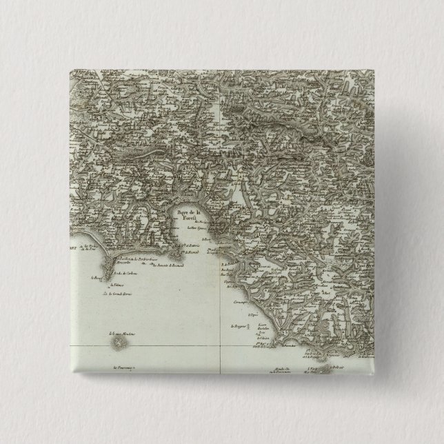 Bóton Quadrado 5.08cm Mapa gravado de França 2 (Frente)