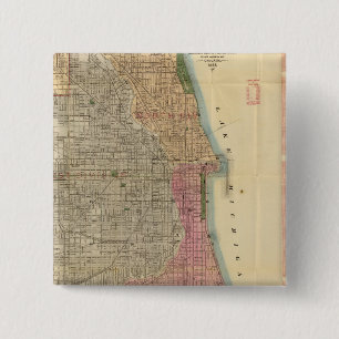Bóton Quadrado 5.08cm Mapa-guia de Chicago de Blanchard