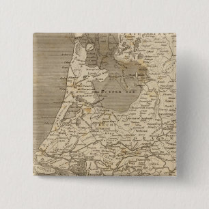 Bóton Quadrado 5.08cm Mapa Holland por Arrowsmith